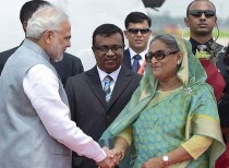 Prime Minister Narendra Modi arrives in Bangladesh