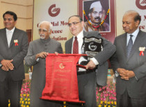 Vice President Presents Gujar Mal Modi Award to Prof. Mustansir Barma