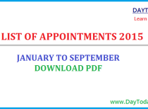 Complete List of Appointments 2015 PDF – January to September