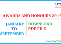 Awards and Honours 2015 PDF – January to September