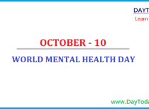 October 10 – World Mental health Day
