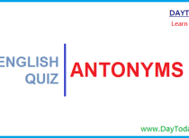 English Quiz – Set Thirty Eight (Antonyms)