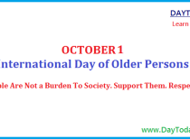 October 1 – International Day of Older Persons