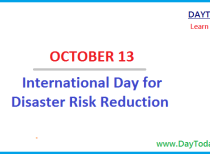 October 13 – International Day for Disaster Risk Reduction 2015