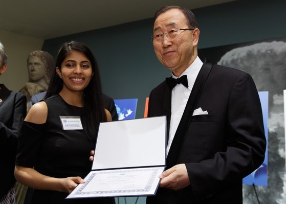 Indian artist Anjali Chandrashekar wins award at UN poster contest on N-disarmament