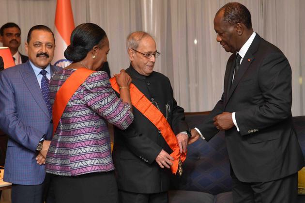 President Pranab Mukherjee awarded Cote d’Ivoire top honour