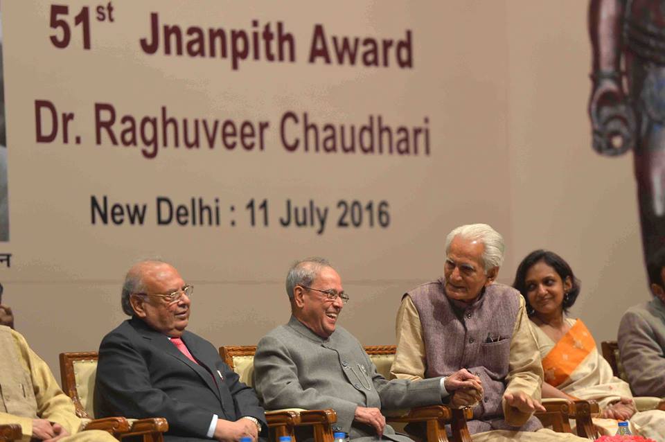 President confers the 51st Jnanpith Award on Dr. Raghuveer Chaudhari