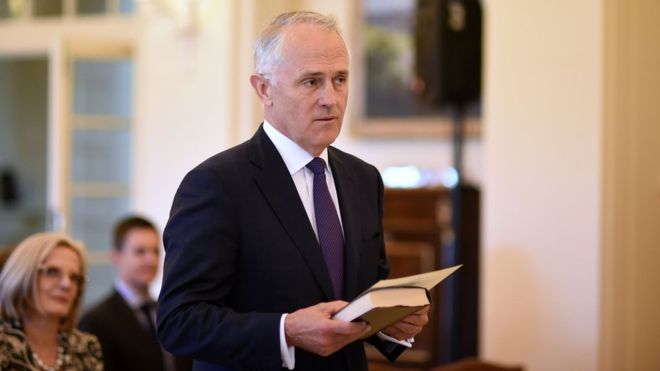 Malcolm Turnbull sworn in as new Australian prime minister
