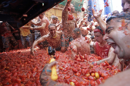 La Tomatina festival celebrated in Spain
