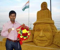 Sudarsan Pattnaik wins prize in Moscow sand art show