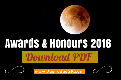 Awards and Honours – January to September 2016 PDF
