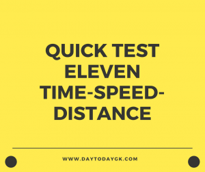 Quick Test Eleven | Time – Speed – Distance