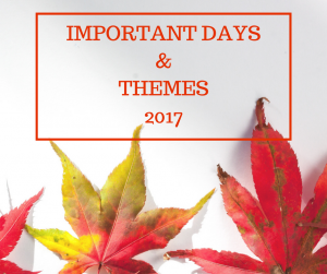 Important Days with Themes 2017