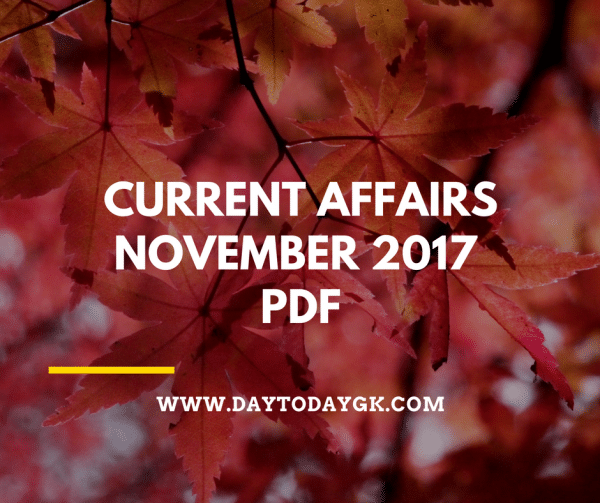 Current Affairs November 2017 PDF