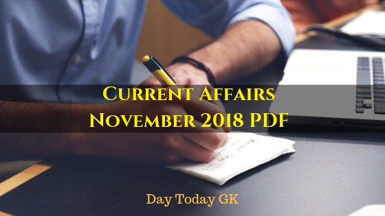 Current Affairs November 2018 PDF
