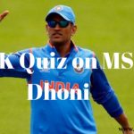 GK Quiz on MS Dhoni