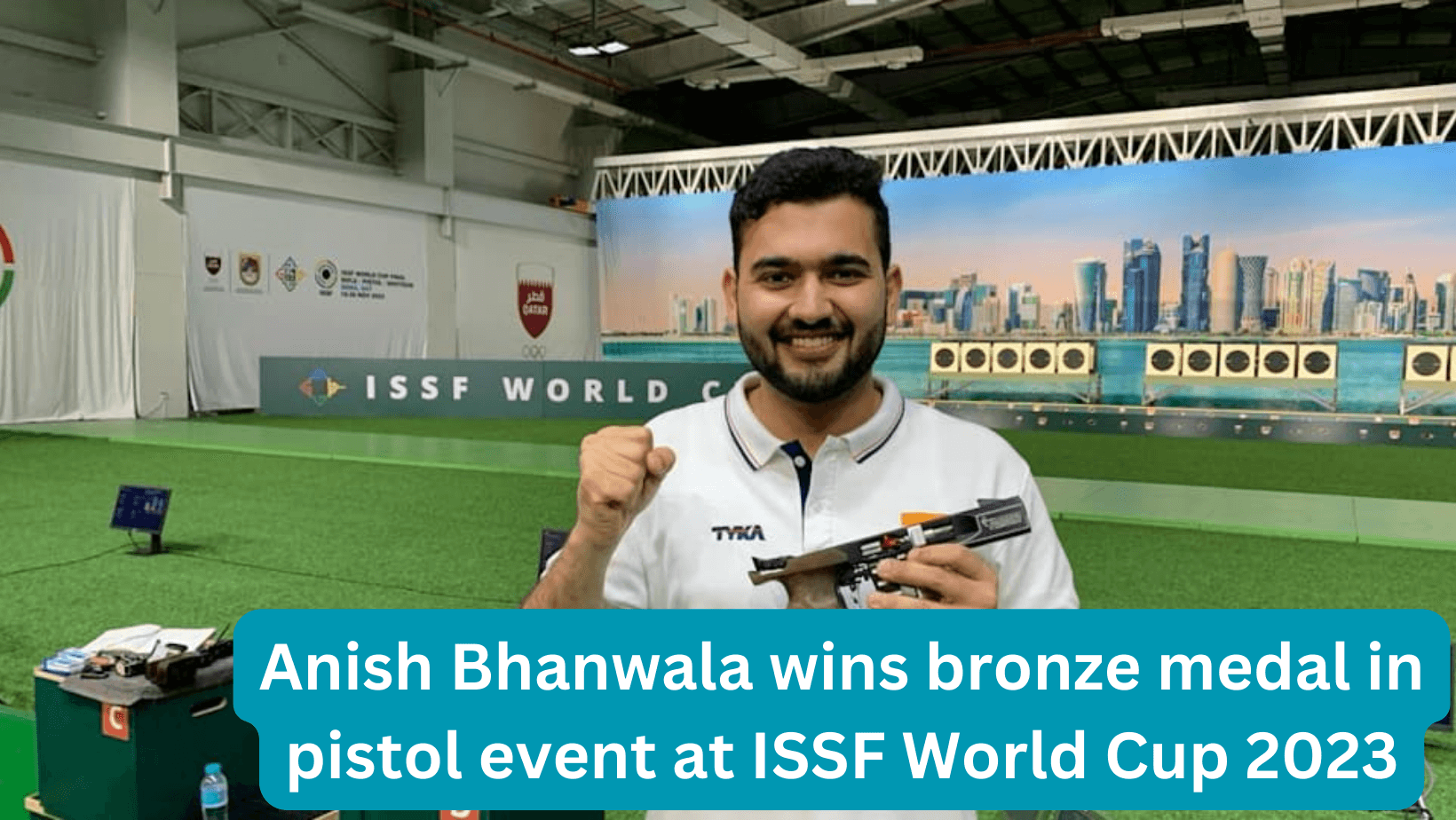 Anish Bhanwala wins bronze medal in pistol event at ISSF World Cup 2023