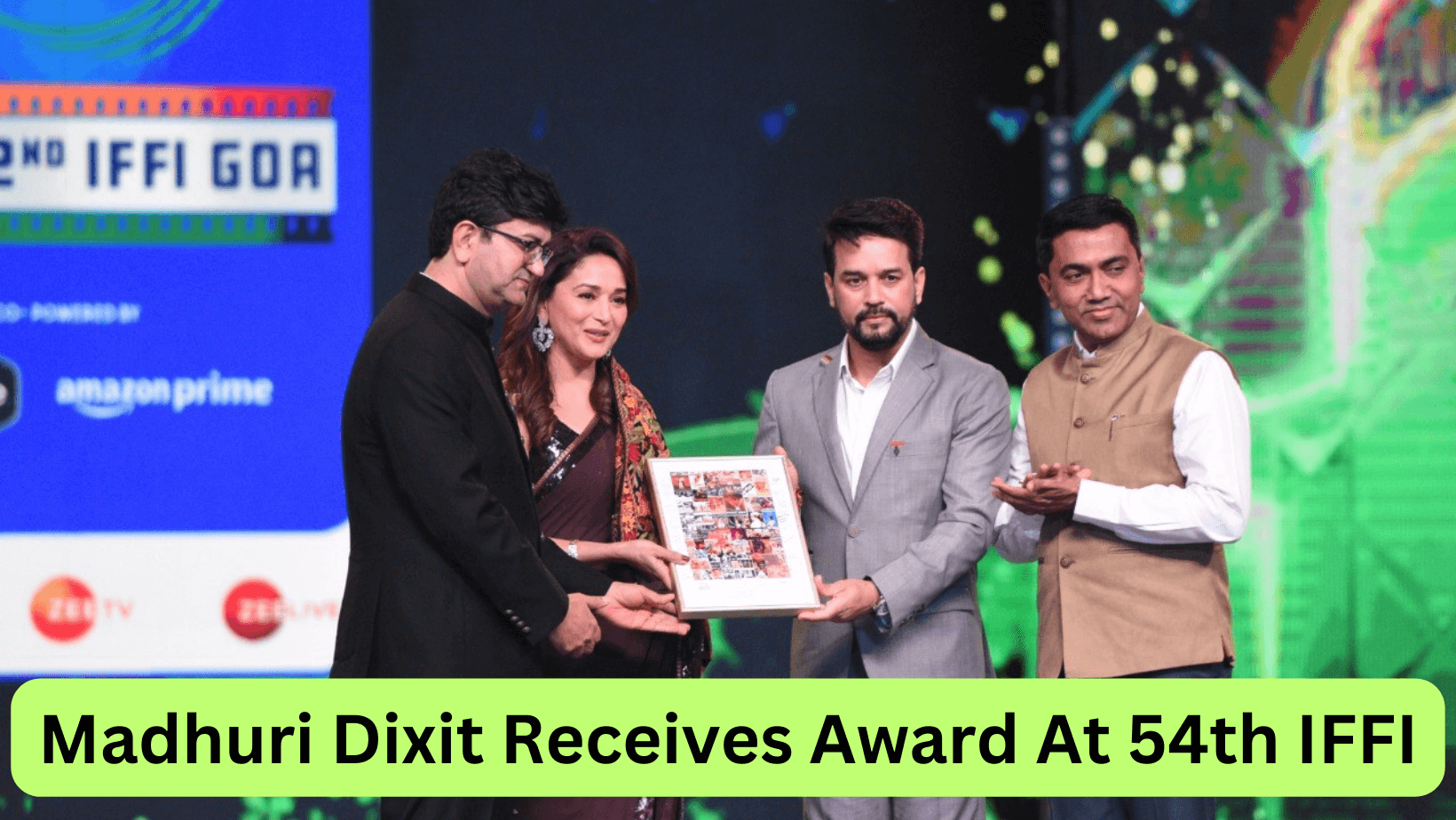 Madhuri Dixit Receives Award At 54th IFFI